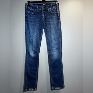 Silver Jeans Co. Dark Blue Elyse Straight Jeans